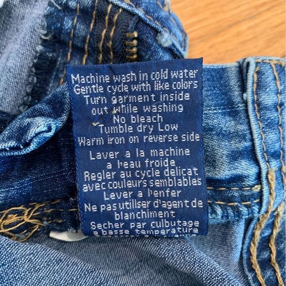 Angels Jeans Y2K Floral Sequin Distressed Denim Mini Micro Skirt Blue Size 7 - Picture 9 of 10